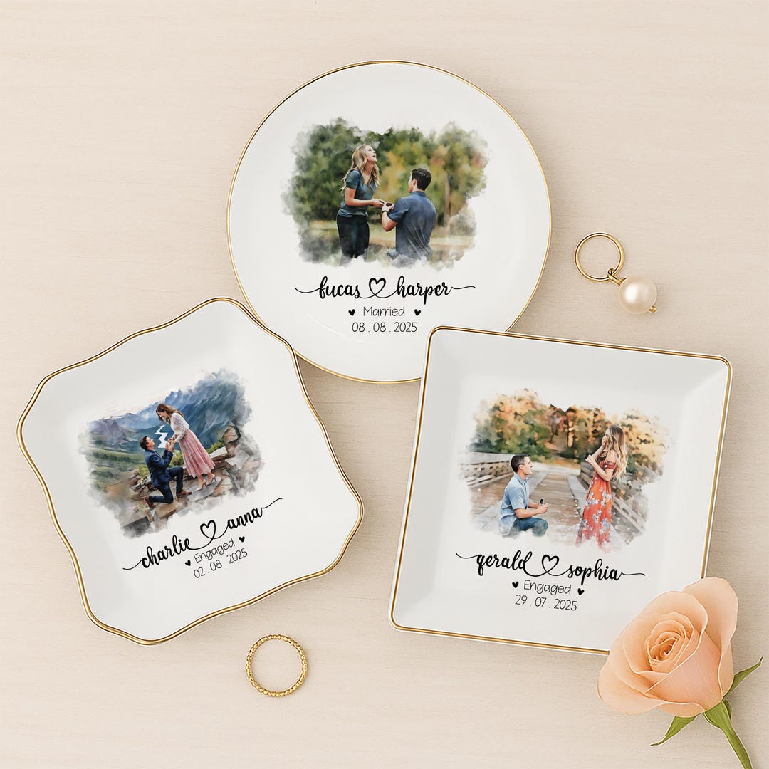 Personalized Couple Portrait Ring Dish, Engagement Gift, Wedding Gift ...