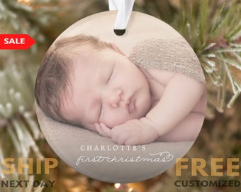 Baby's First Christmas Ornament - Photo Ornament - Personalized Christmas Ornament - First Christmas - Christmas Ornament - Baby Shower Gift