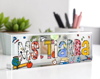 Personalized Teacher Gifts, Custom Teacher Desk Name Plate,  Custom Teacher Sign, Teacher Appreciation Gift, Teacher Gift, Desk Office Decor