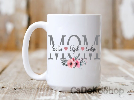 Personalized Mom Coffee Mug With Kids Names for Mom for Mother's Day,  Mother's Day Gift From Daughter, Son, Custom Kids Names Mug for Mom - Etsy