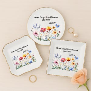 Never Underestimate the Difference You Made and the Lives You Touched Jewelry Dish, Personalized Retirement Gift, Employee Appreciation Gift