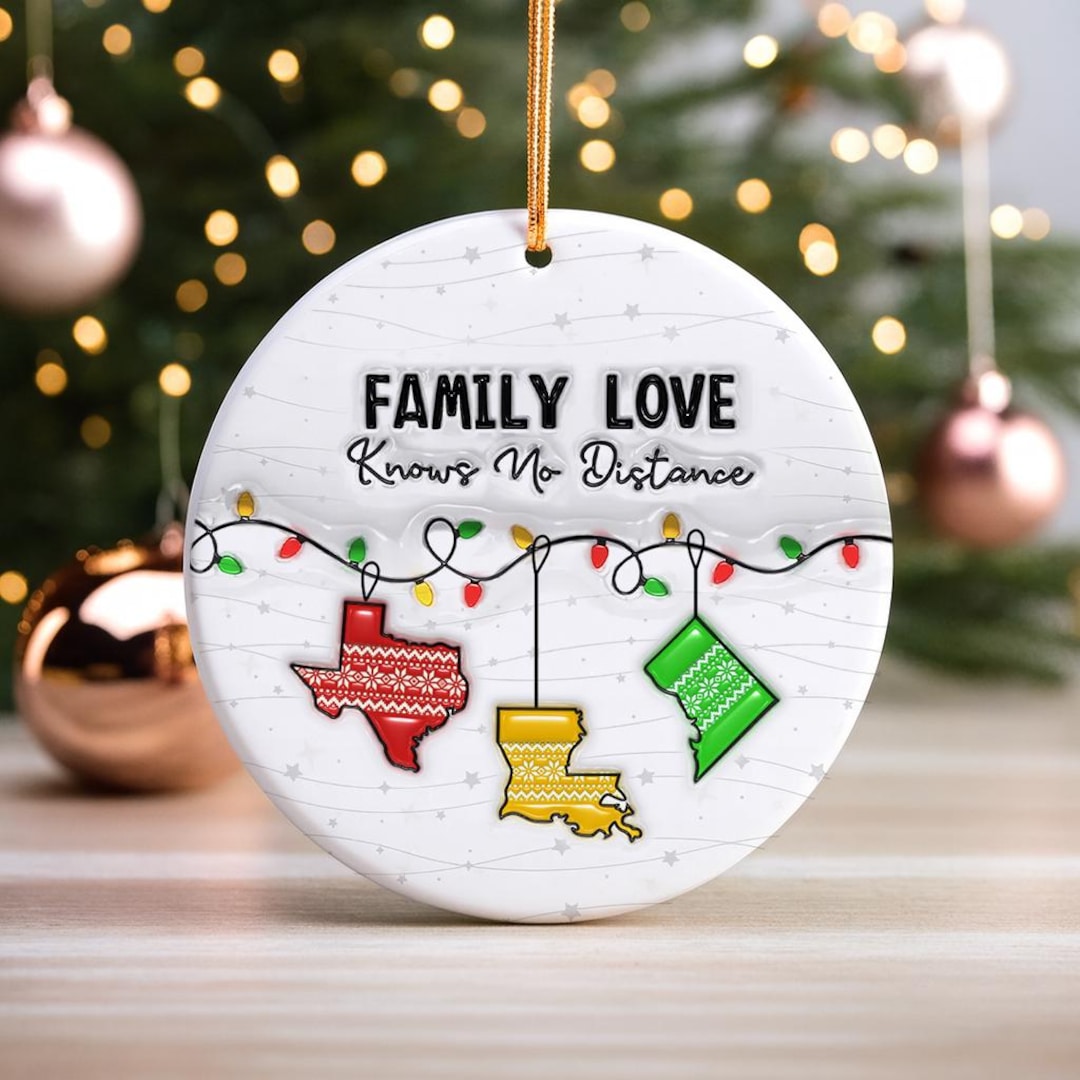 Long Distance Gift, Custom Family Christmas Ornament 2025 Family Love ...
