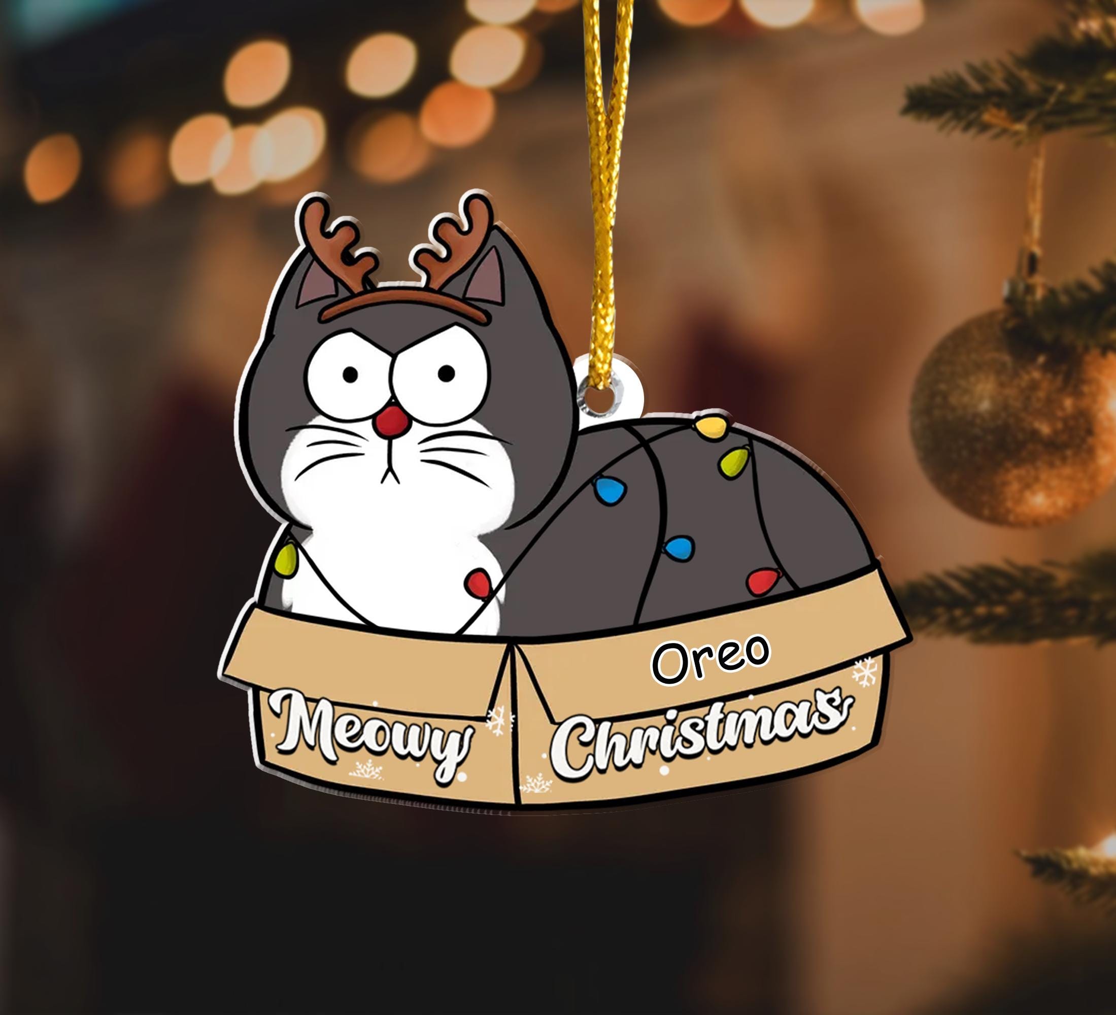 Meowy Catmas Ornament, Cat Personalized Custom Ornament, Christmas Gift ...