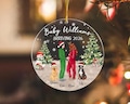Personalized Expecting Parents Ornament, Custom Pregnancy Ornament, New Family 2025 Ornament, Expecting Family Christmas Ornament with Dogs