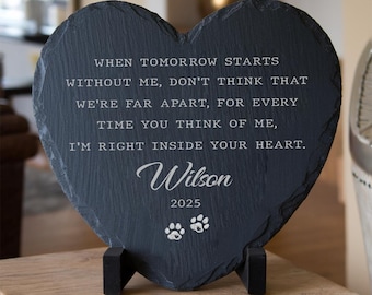Personalized Pet Memorial Stone – Custom Dog or Cat Loss Gift – Garden Keepsake with Stand – Forever Loved Sympathy Gift