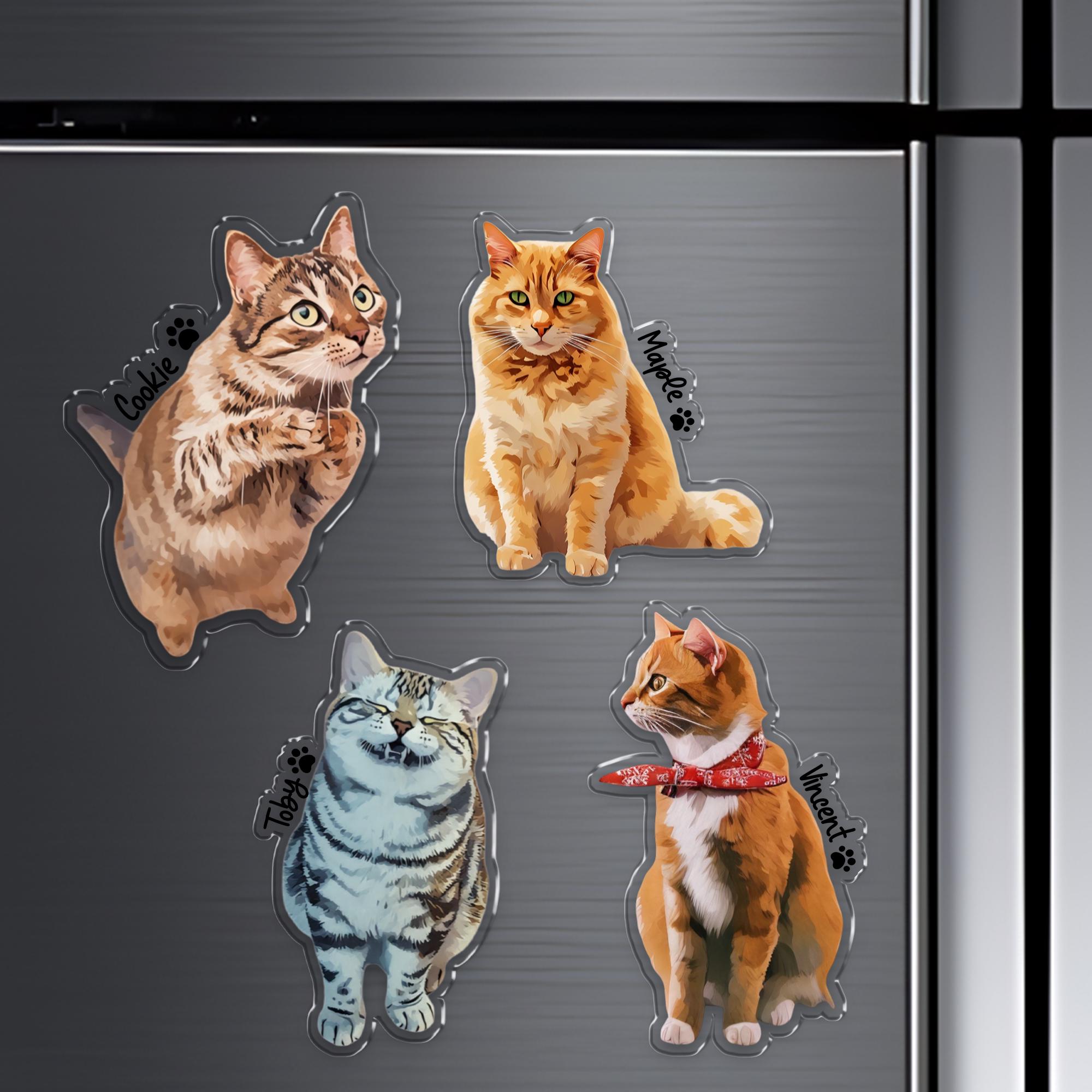 Personalized Pet Photo Magnet, Custom Dog or Cat Portrait Magnet, Gift ...