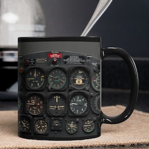 Pilot Gift, Coffee Mug Pilot, Pilot Indicator, Pilot Retirement Gift, Airline Mechanic Gift, Aviation Coffee Mug, Aviator Gift, Gift For Him