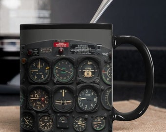 Pilot Gift, Coffee Mug Pilot, Pilot Indicator, Pilot Retirement Gift, Airline Mechanic Gift, Aviation Coffee Mug, Aviator Gift, Gift For Him