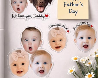 Personalized Baby Face Photo Magnet, Fathers Day Gifts for Grandpa, Dad, Daddy, Custom Photo Acrylic Magnet, Grandpa Gift from Grandkids