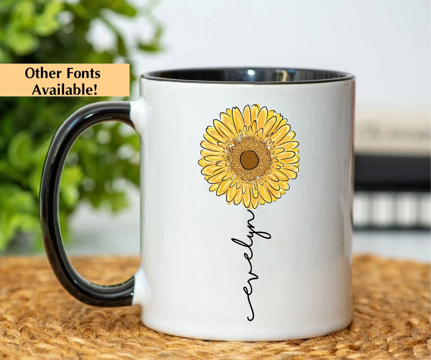 Personalized Sunflower Mug Sunflower Gifts Sunflower Coffee Etsy