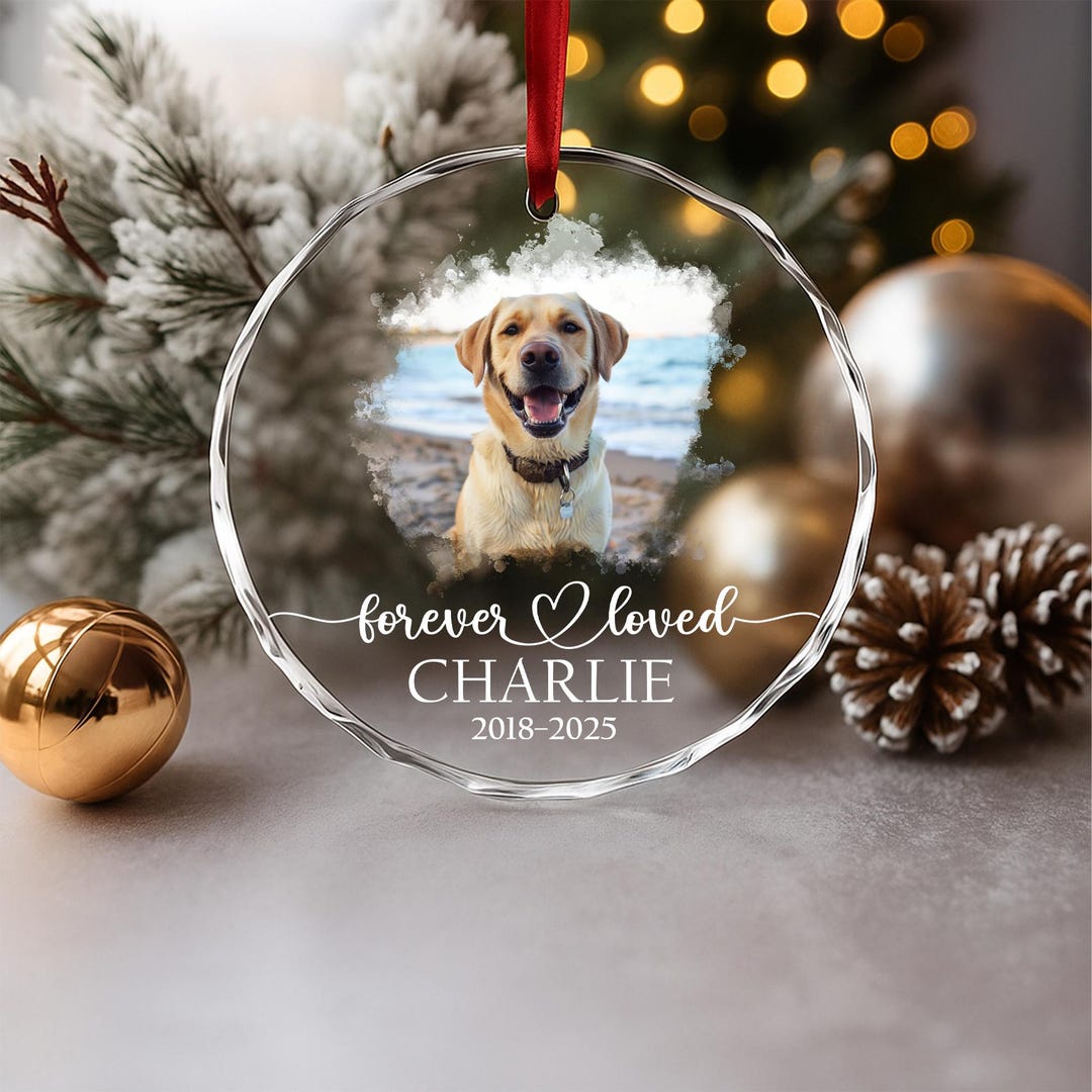 Personalized Pet Memorial Photo Ornament, Dog Sympathy Gifts, Christmas ...