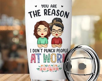 Bestie personalisierte Kaffeetasse, individuelles Geschenk für beste Freunde, BFF, Schwestern, Kollegen, Arbeit Bestie Becher, Arbeit bester Freund Becher, Mitarbeiter Becher
