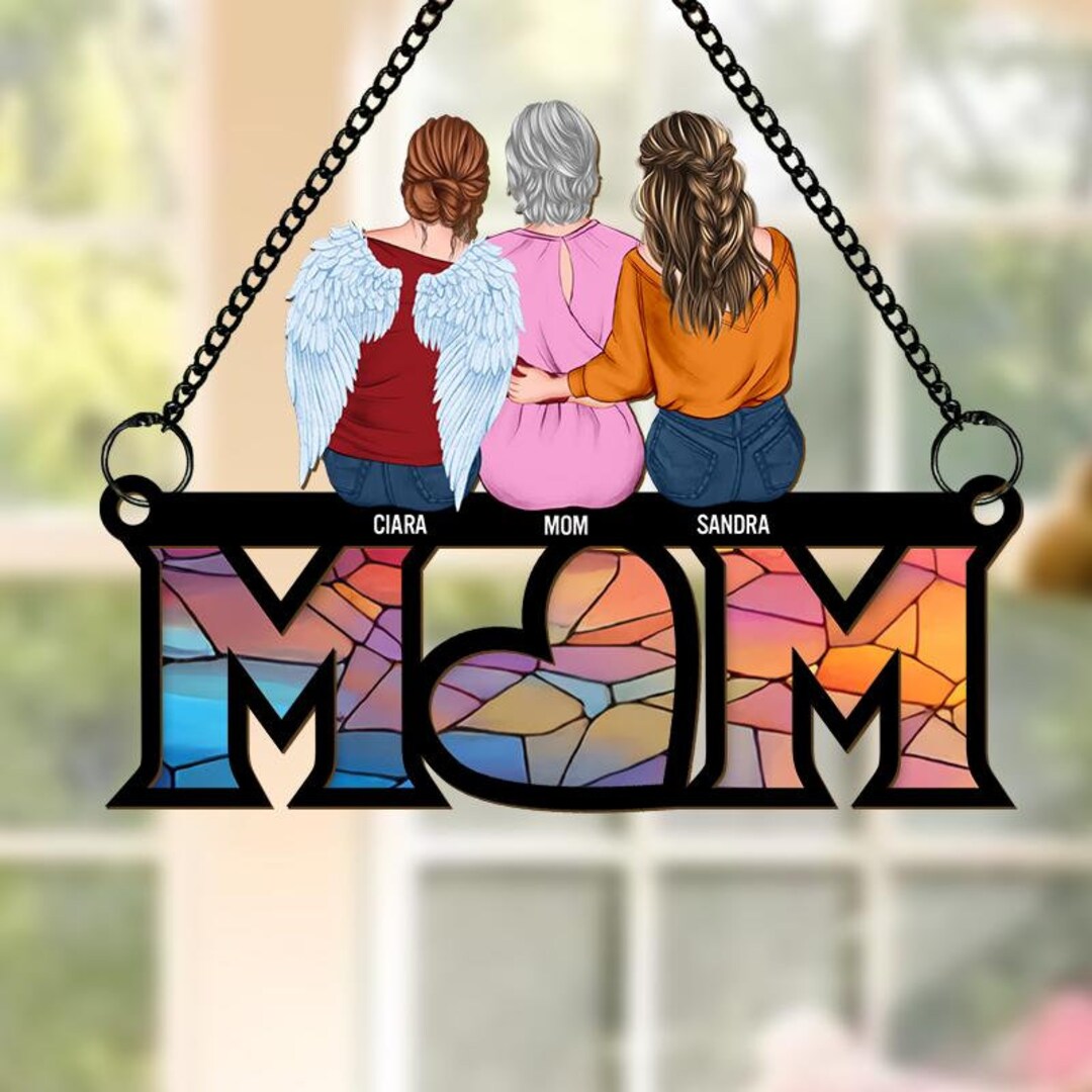 Personalized Window Hanging Suncatcher, Custom Mom & Daughter, Mothers Day Gift for Mom, Grandma ...