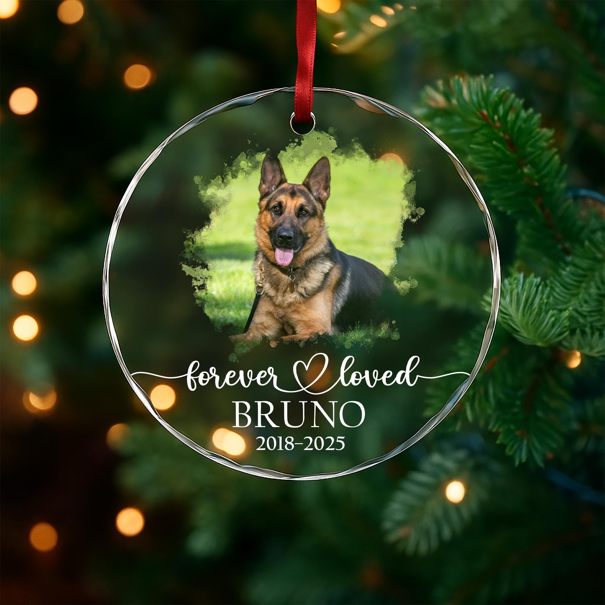 Personalized Pet Memorial Photo Ornament, Dog Sympathy Gifts, Christmas ...
