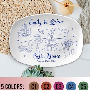 Custom Wedding Platter – Personalized Bridal Gift with Names, Date & Location, Wedding Gift for Couple, Wedding Keepsake Gift, DECOR ONLY