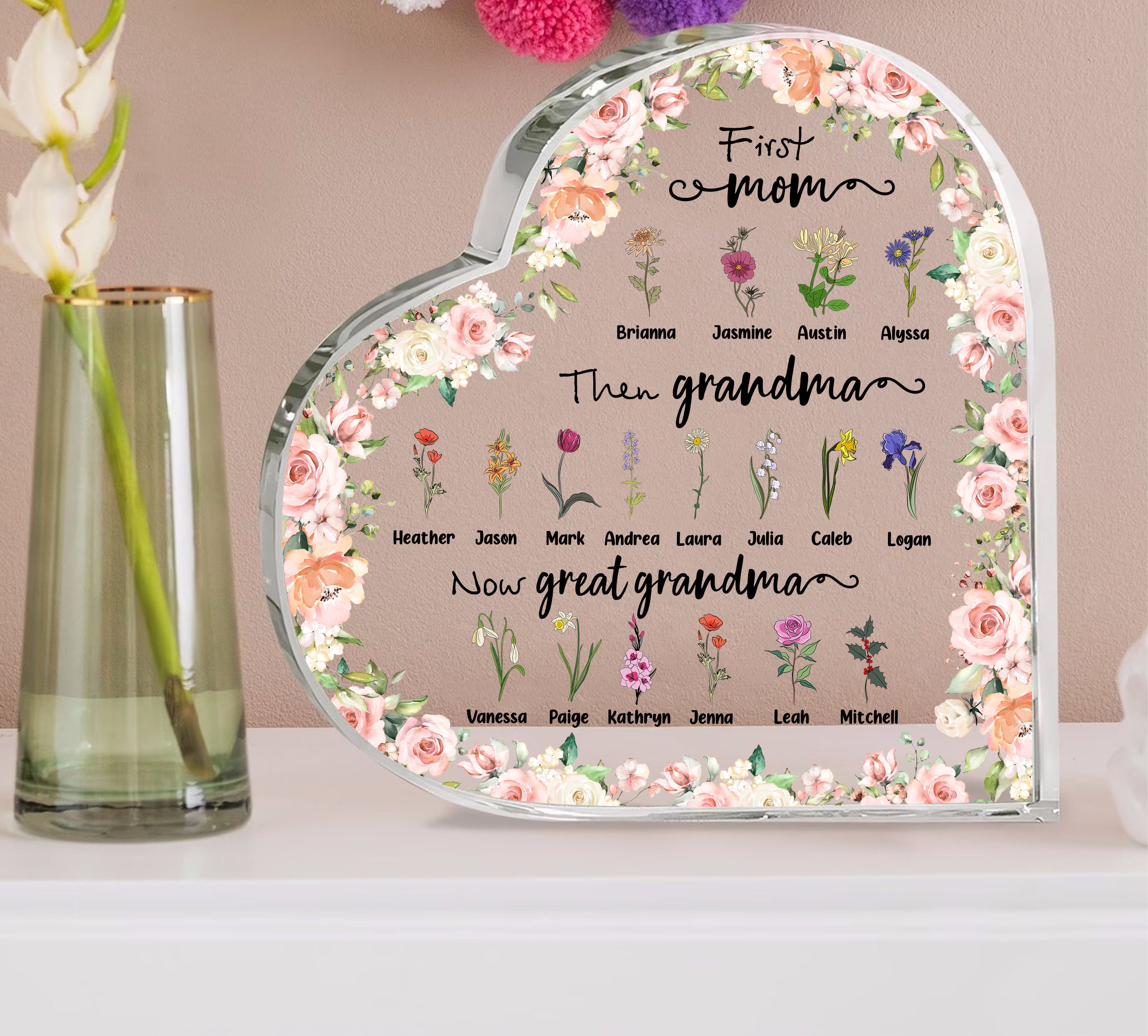 First Mom Now Grandma Plaque, Custom Gigi Nana Gift, Mothers Day Gift ...