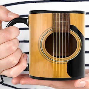 Mug Acoustic Guitar Coffee, Guitar Teacher Mug, Music Coffee Cup, Piano Mug, Gift For Guitar Player, Guitarist Gift, To My Son, Husband Gift
