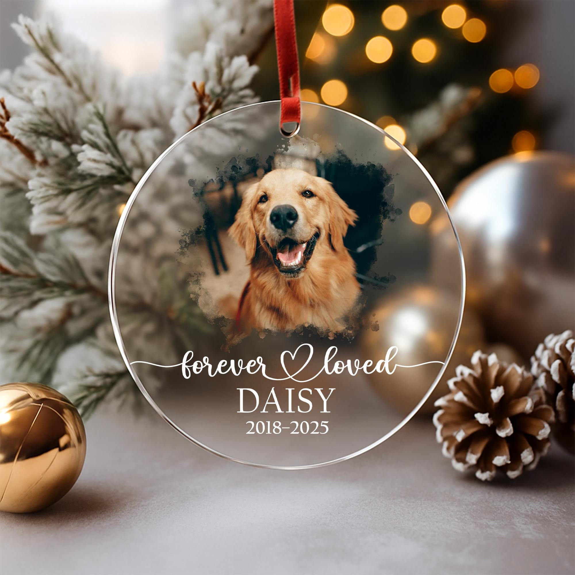 Personalized Pet Memorial Photo Ornament, Dog Sympathy Gifts, Christmas ...