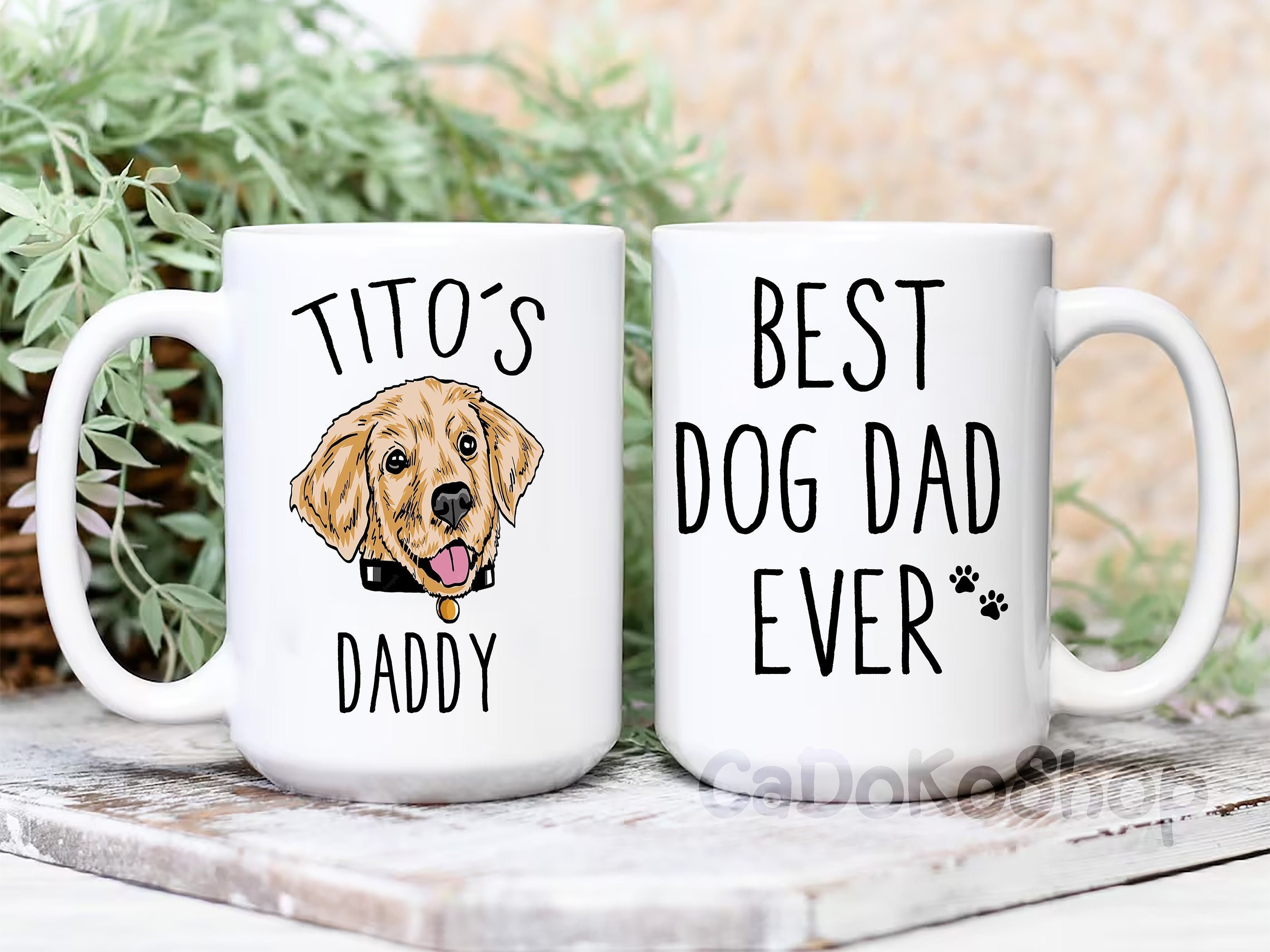 Spoilt Rotten Pets Dad Daddy Personalised Photo Mug. Perfect Custom