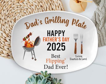 Personalized Grilling Plate for Daddy, Fathers Day Gift from Kids, Daddy's Grilling Plate, Memorial Keepsake, Gifts for Daddy/Grandpa
