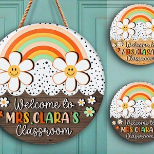 Personalized Teacher Appreciation Door Hanger, Custom Back to School Gift, Custom Name Wood Sign for School, Classroom - Gifts from Students