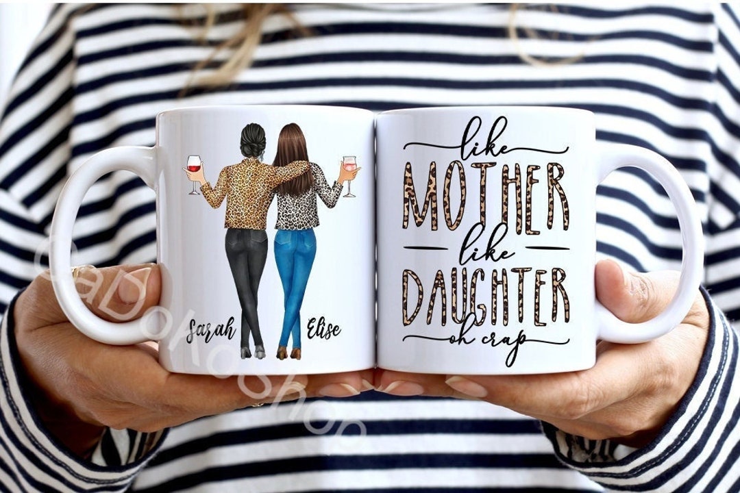 Personalized Like Mother Like Daughter Coffee Mug, Leopard Gift Mug for ...