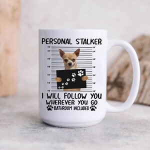 Maglietta Donna Con Scollo A V 'Border Collie Personal Stalker' - Idea Regalo Divertente Per Amanti Dei Cani, Bianco, Taglia L