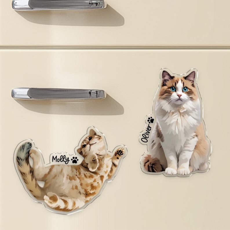 Personalized Pet Photo Magnet, Custom Dog or Cat Portrait Magnet, Gift ...