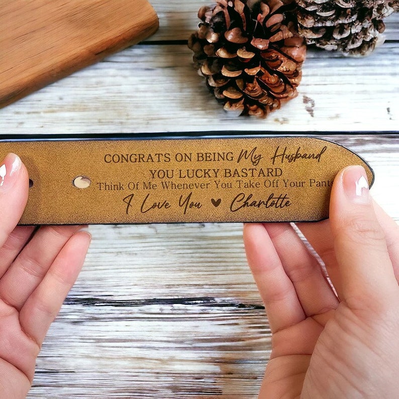 Personalized Leather Belt for Daddy, Father’s Day Gift for Boyfriend, Unique Gift for Husband, Custom Leather Belt Anniversary Handmade Gift image 3