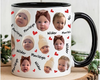 Personalizowany kubek z twarzą dziecka, spersonalizowany kubek z twarzą, spersonalizowany kubek do kawy ze zdjęciem, prezent na Dzień Ojca, zabawne pomysły na prezent, prezent świąteczny