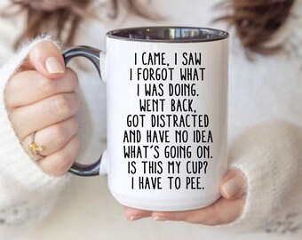 I Came I Saw I Forgot What I Was Doing Mug, Grandma's Wandering Mind Mug,  Funny Gift for Distracted People, Grandma Gift From Grandkid