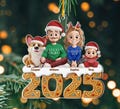 Personalized Family And Pet Christmas Ornament Gift, Couple With Pet Ornament, Family Of 3 4 5, 2025 Family Christmas Ornament, Dog Ornament