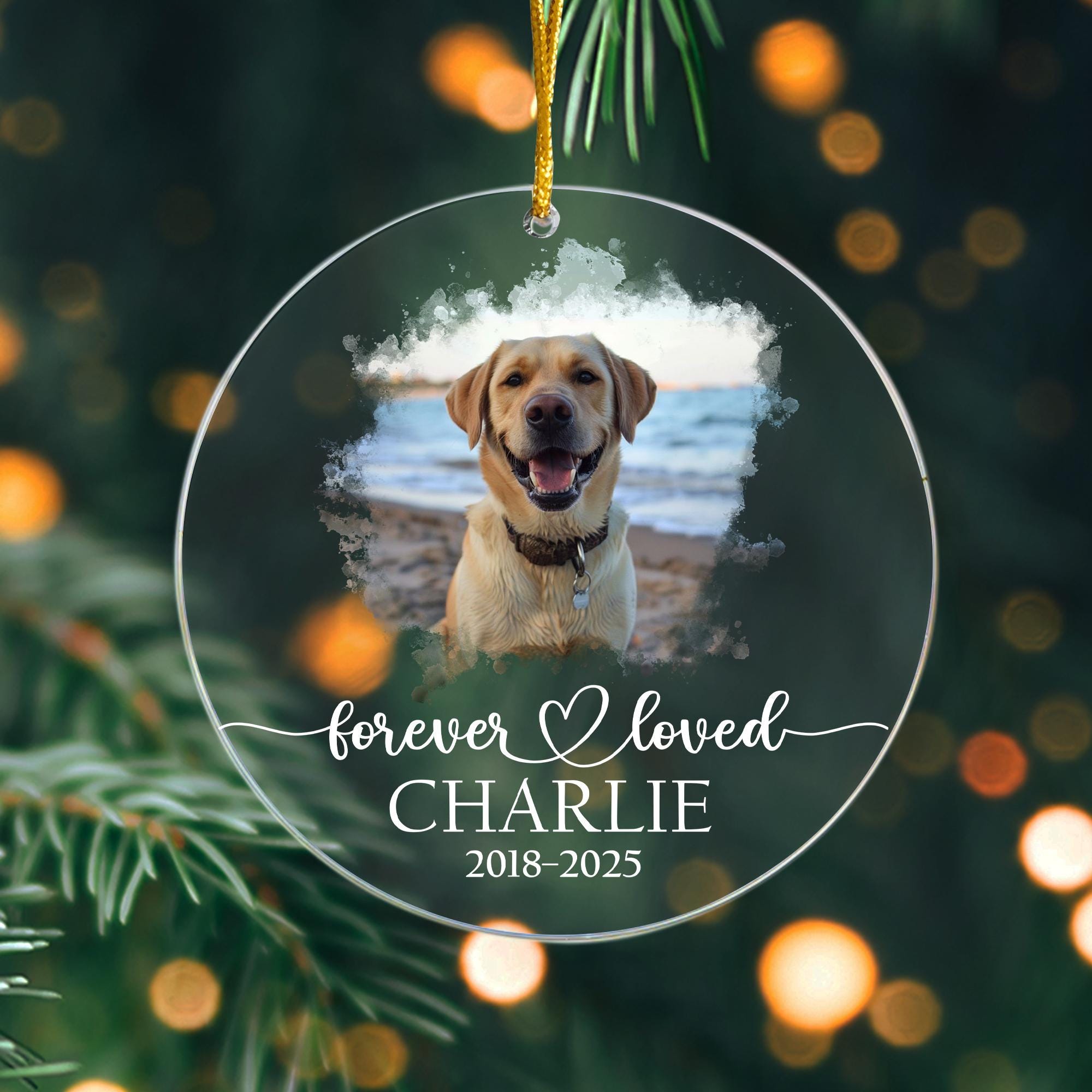 Personalized Pet Memorial Photo Ornament, Dog Sympathy Gifts, Christmas ...