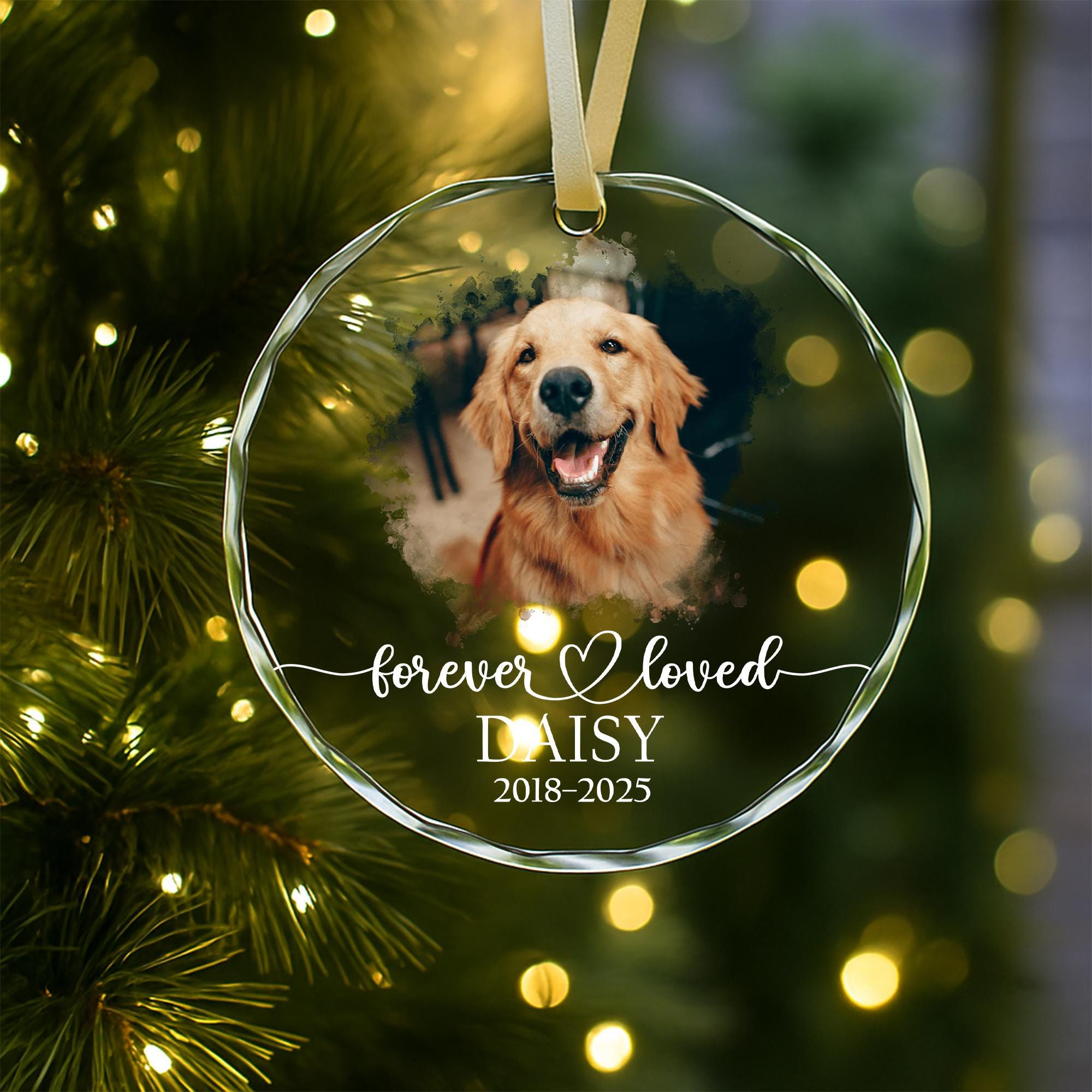 Personalized Pet Memorial Photo Ornament, Dog Sympathy Gifts, Christmas ...