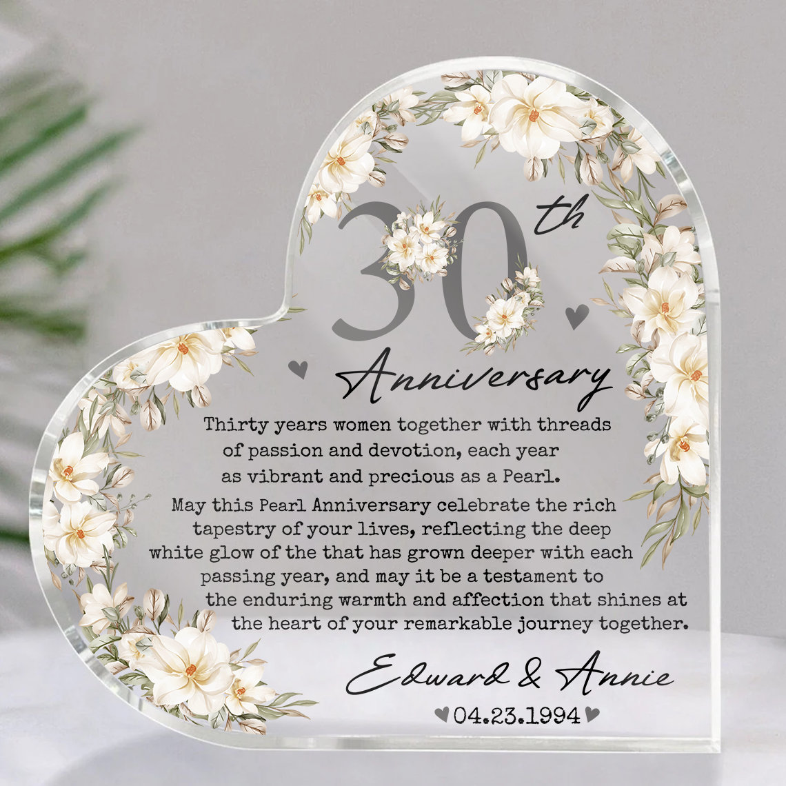 30th Wedding Anniversary Gift 30 Year Pearl Wedding Anniversary