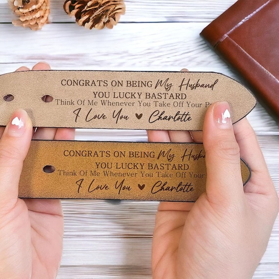 Personalized Leather Belt for Daddy, Father’s Day Gift for Boyfriend, Unique Gift for Husband, Custom Leather Belt Anniversary Handmade Gift