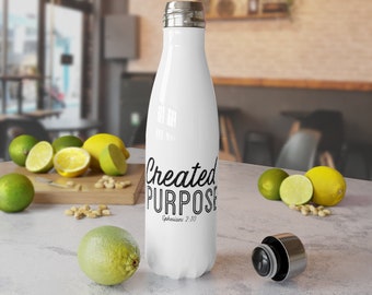 Created with Purpose, Stainless Steel Water Bottle, 17oz