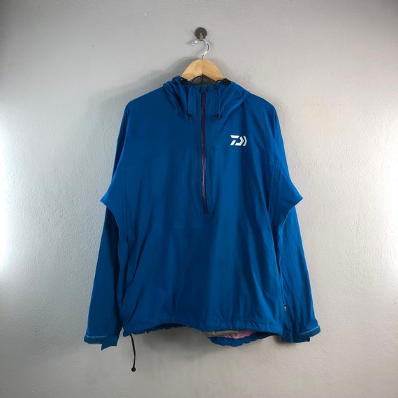 Daiwa Blue Vintage Half Zipper Fishing Gear Light Japanese Brand Outerwear  Hoddie Pullover Anorak Jacket Bomber Windbreaker 2xlarge 