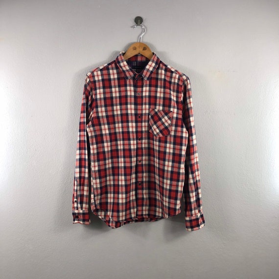 Rageblue Red Vintage Japanese Brand Checkered Wor… - image 1