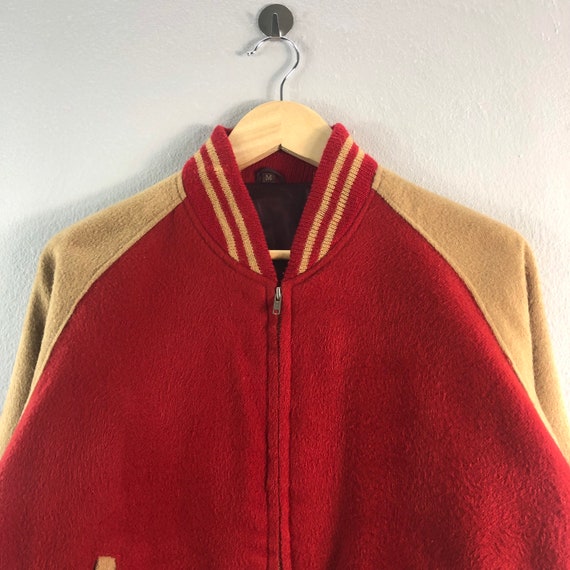 Old Varsity Red Vintage Japanese Brand Wool Casua… - image 2