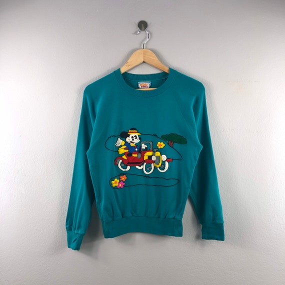 70s Mickey Mouse Green Sunday Comics Cartoon Characters American