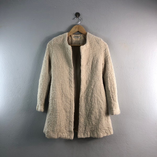 Jillstuart Creme Vintage Umhang Capes Damen Tweed Stilvolle japanische Marke Mode Outfits Mantel Jacke Bomber Windjacke Xsmall