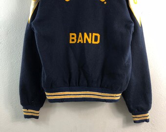 Vintage The Standard Pennant Co Inc Blue College Wool Leather CKHS Band Old  Casual Varsity Jacket Bomber windbreaker Large