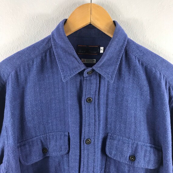Daniel Cremieux Azul Vintage Espiga Doble Bolsillo Casual Ropa