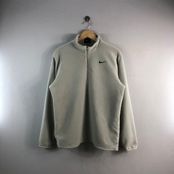 Nike Golf White Vintage Swoosh Fleece Half Zipper Sportswear -