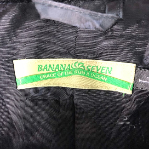 Banana Seven Black Vintage Checkered Trench coat … - image 8