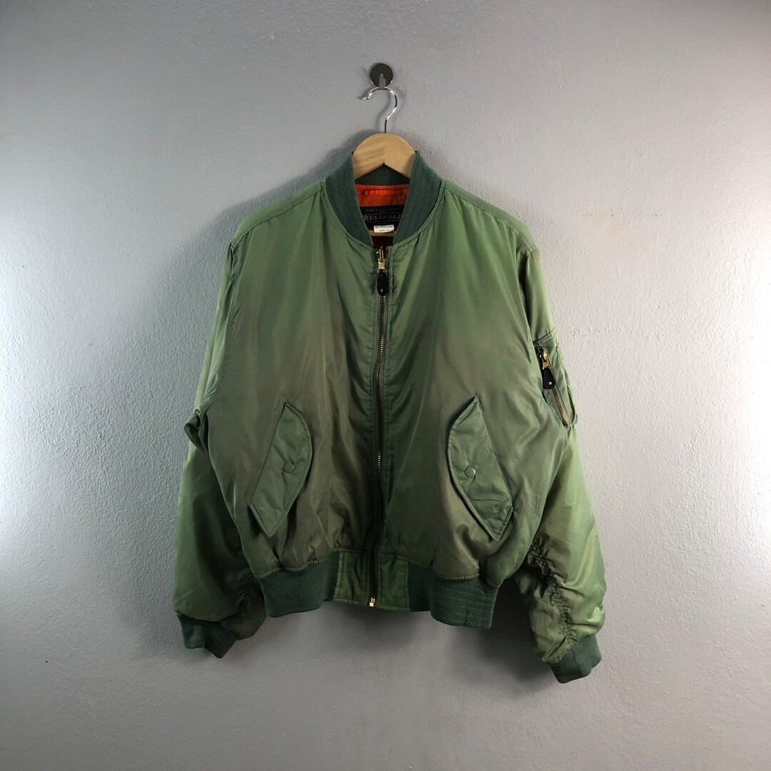 Reliable Green Jacket Menswear Flight Brand Outerwear Outfits Utility Vintage Bomber Japanese Force Air Windbreaker - Flying Fashion Large Etsy