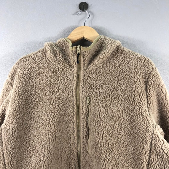 Japanese Brand Beige Vintage Deep Pile Hoddie Bulky Fleece Fashion Casual  Zipper Stylish Sweater Hoddie Jacket Bomber Windbreaker Xlarge 