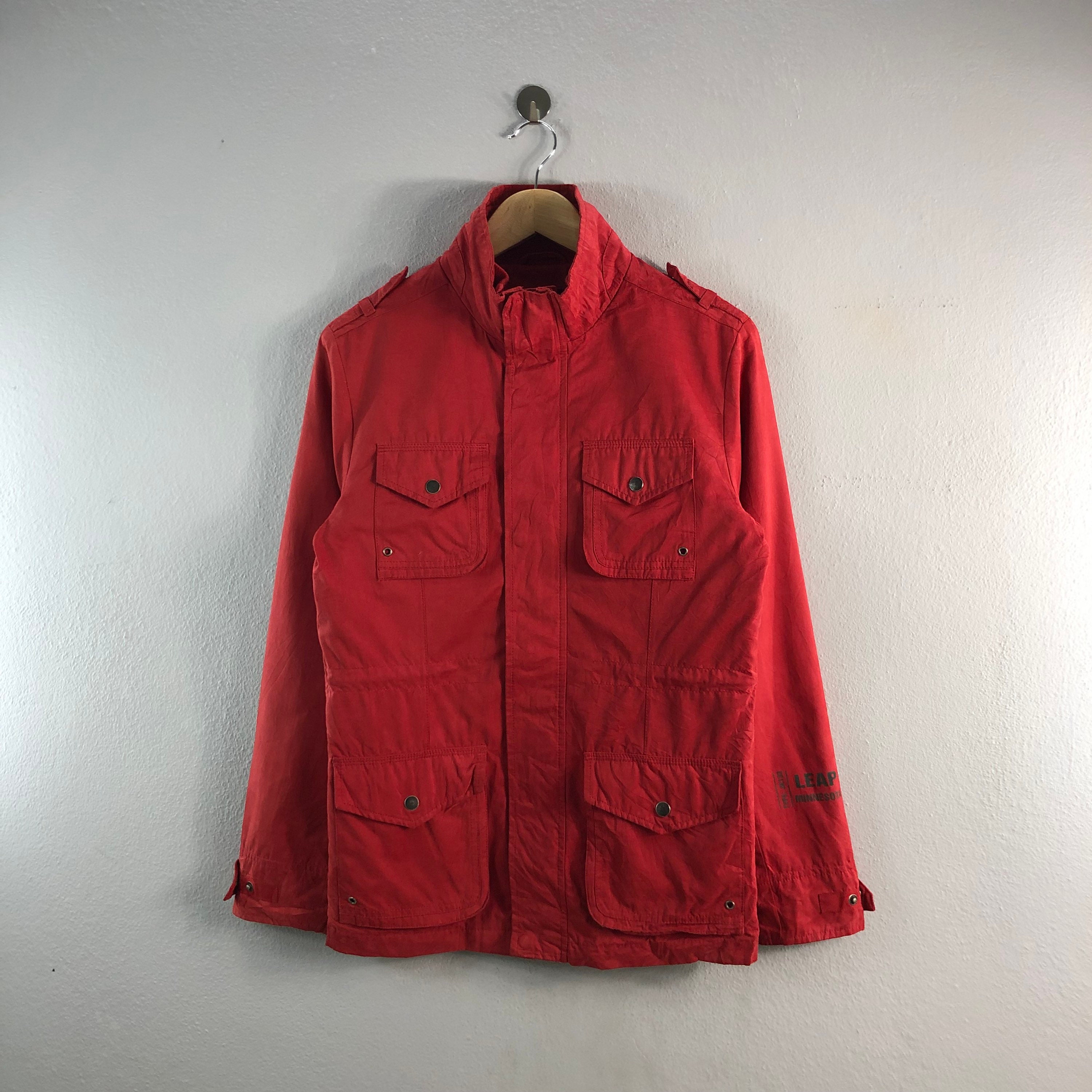 Jack Jill Red Vintage Multipocket Field Light Casual Menswear