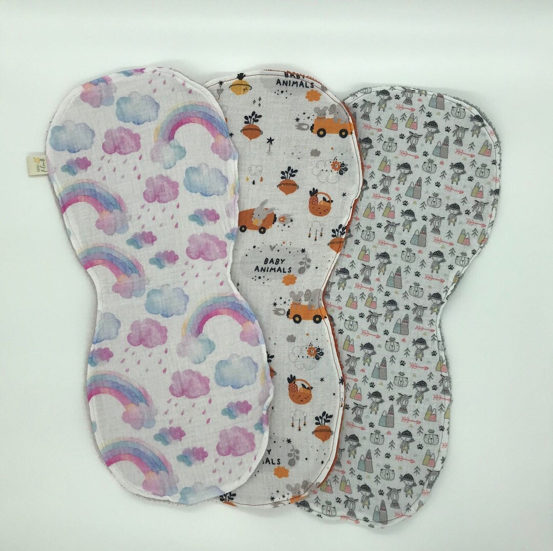 Absorbent Burp Cloth Ideal Shape for the Shoulder, Handmade Etsy